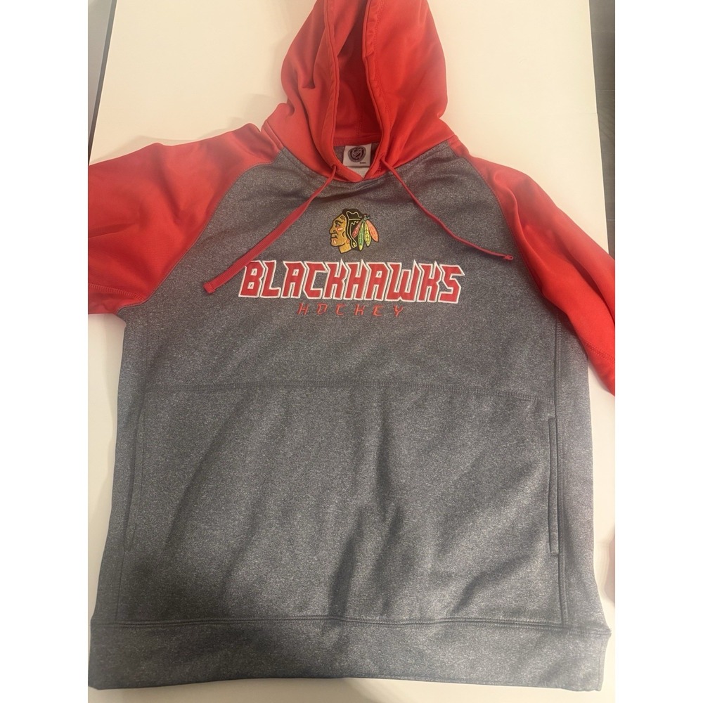 NHL men's sweatshirt hoodie long sleeve Blackhawks Chicago size L/G